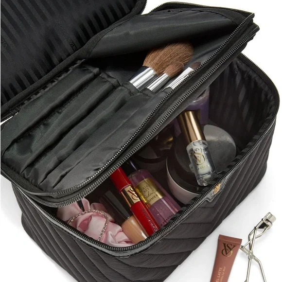 Victoria's Secret Black Quilted Cosmetic Bag - Picture 2 of 2